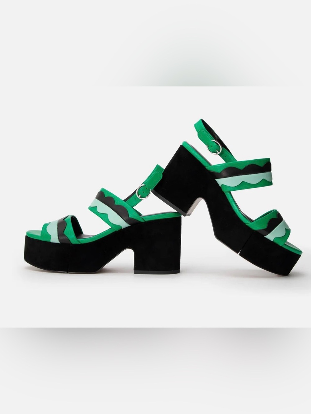 Clergerie Paris -Green & Black Platform Sandals - Women